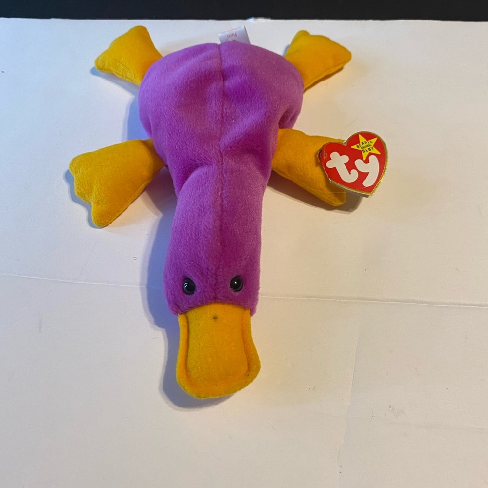 RARE TY Beanie Baby 1993 Patti The Platypus Retired with Tag Errors PVC Pellets